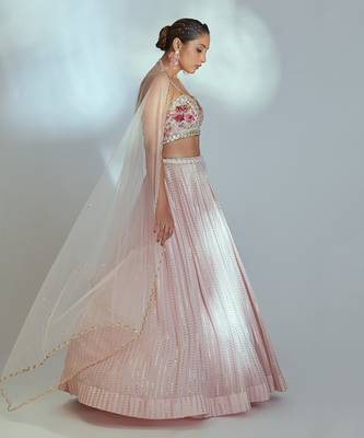 Pink Georgette Lehenga 3