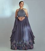 Grey Georgette Lehenga