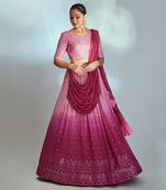 Pink Georgette Lehenga