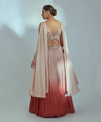 Nude Georgette Crepe Lehenga 2