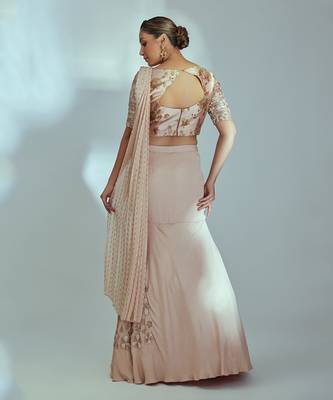 Nude Georgette Lehenga 2