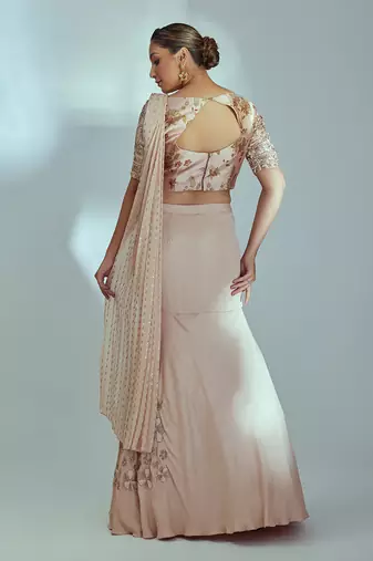 Nude Georgette Lehenga