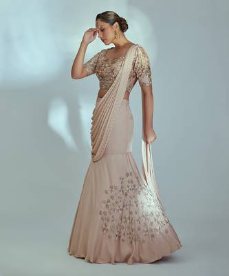 Nude Georgette Lehenga 3
