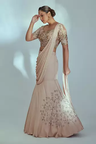 Nude Georgette Lehenga
