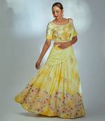 Yellow Georgette Crepe Lehenga