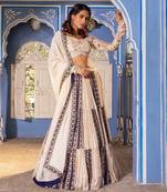 Off White Georgette Crepe Lehenga Set