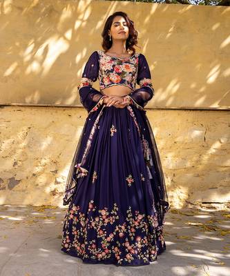 Purple Georgette Lehenga Set 1
