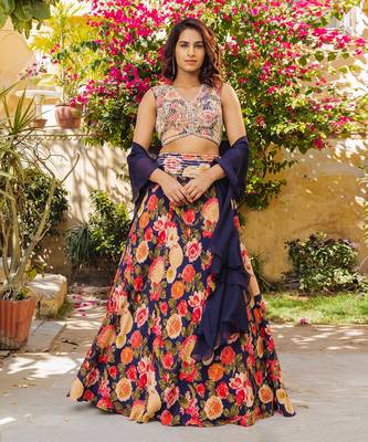 Purple Georgette Lehenga Set 1