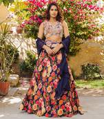 Purple Georgette Lehenga Set