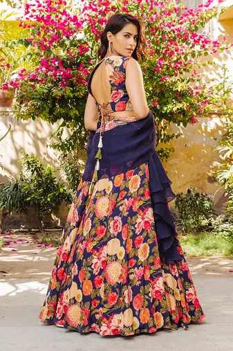 Purple Georgette Lehenga Set