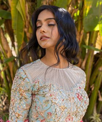 Coral Georgette And Net Lehenga Set 5
