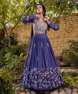Lavender Crepe Lehenga Set 1