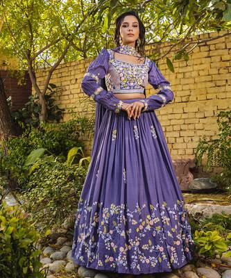 Lavender Crepe Lehenga Set 2