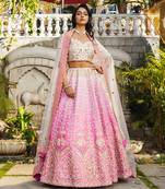 Pink Organza Bridal Lehenga Set