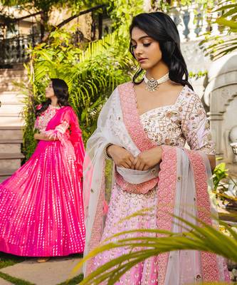Pink Organza Bridal Lehenga Set 5