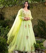 Mint Green Georgette Lehenga Set
