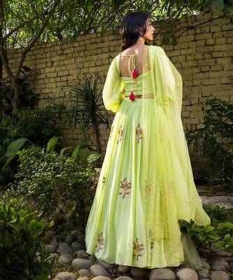 Mint Green Georgette Lehenga Set 2