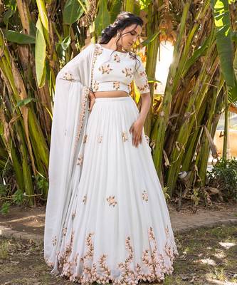 Light Blue Georgette Lehenga Set 2
