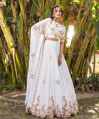 Light Blue Georgette Lehenga Set 3