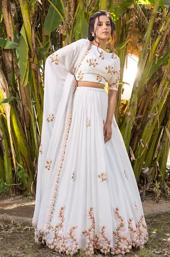 Light Blue Georgette Lehenga Set