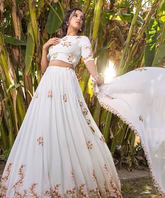 Light Blue Georgette Lehenga Set 4