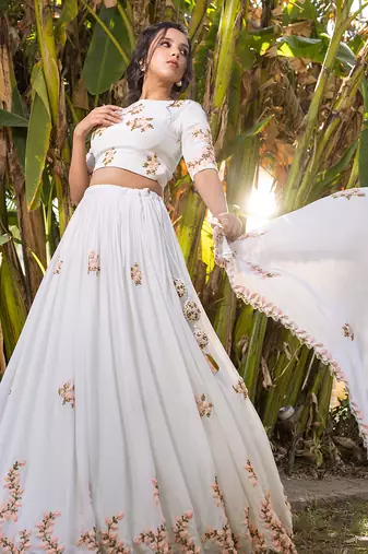 Light Blue Georgette Lehenga Set