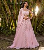 Pink Georgette Lehenga Set