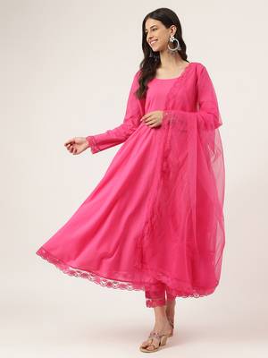 Pink floral print cotton salwar 1