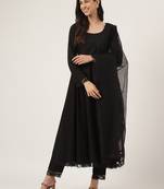 Black floral print cotton salwar