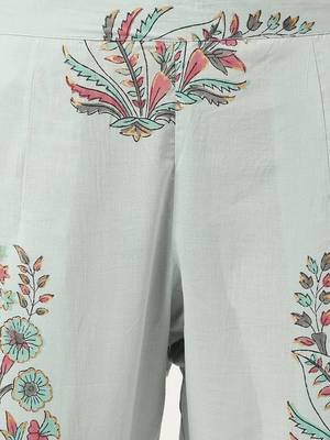 Blue floral print cotton salwar 3
