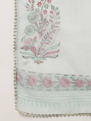 Blue floral print cotton salwar 4