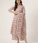 White floral print cotton salwar