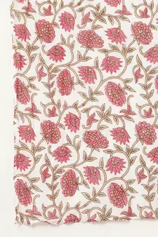 White floral print cotton salwar