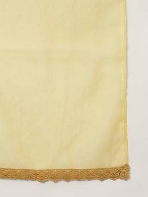 Yellow floral print cotton salwar 3