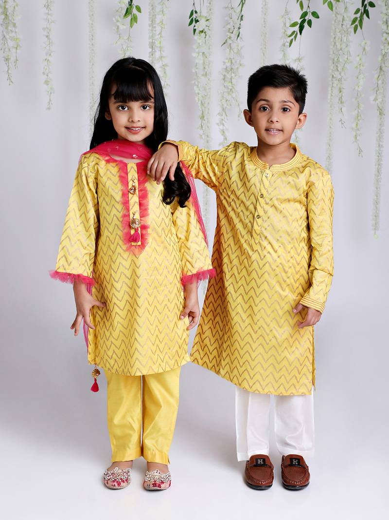 KID1 Zig Zag Print Kurta Pajama