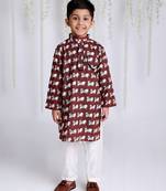 KID1 Animal Print Kurta Pajama