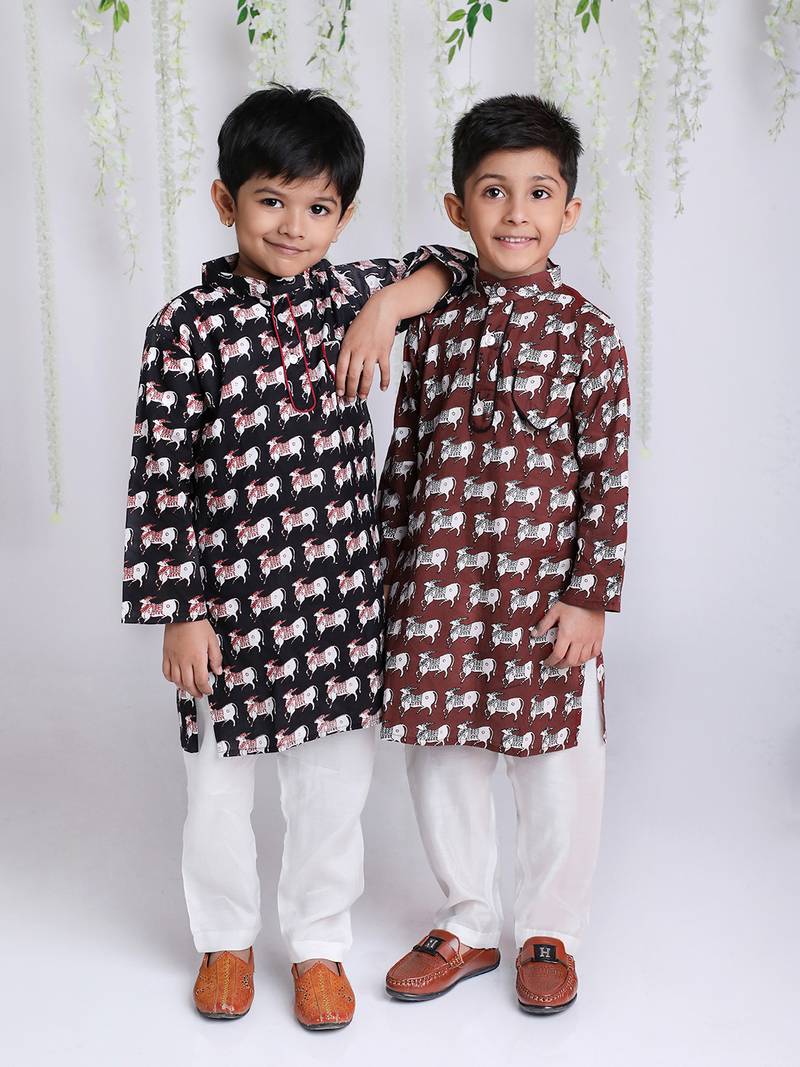 KID1 Animal Print Kurta Pajama