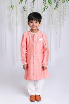 KID1 Embroidered Kurta Pajama Set