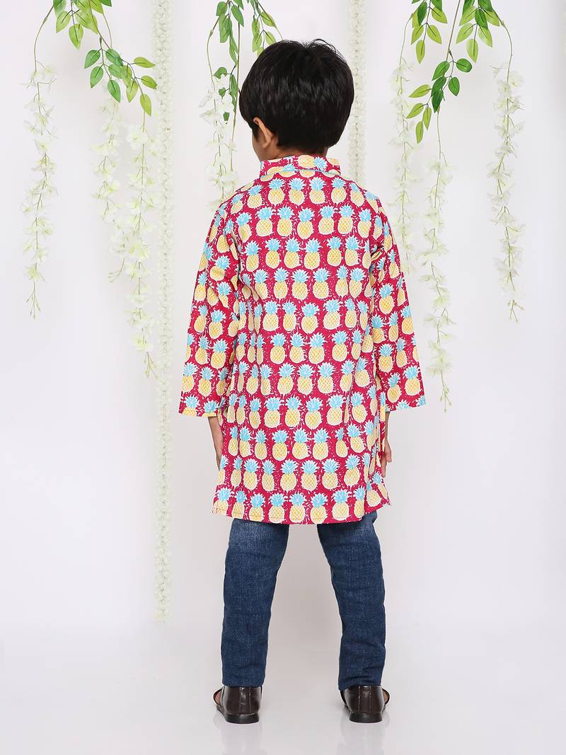 KID1 Pina colada boys kurta only