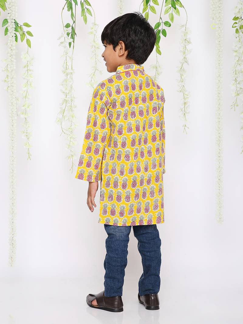 KID1 Pina colada boys kurta only