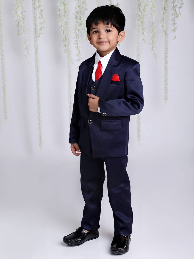 KID1 4PCS Party Wear Suit With Tia