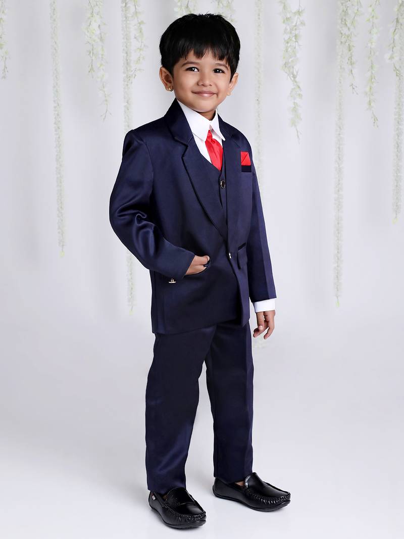 KID1 4PCS Party Wear Suit With Tia