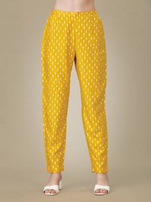 Yellow Embroidered Rayon Kurti Salwar Set 3