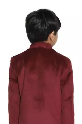 Maroon plain velvet boys-blazer