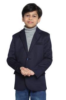 Blue plain cotton boys-blazer