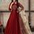 Maroon Embroidered Silk Semi-Stitched Anarkali Suit Up To 42" Size
