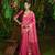 Pink woven bhagalpuri silk saree with blouse