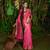 Pink woven bhagalpuri silk saree with blouse