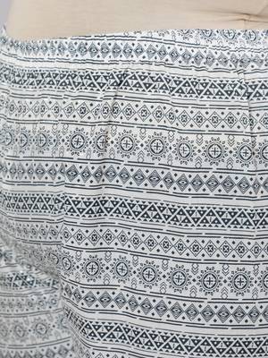 Grey Printed Cotton Kurta Palazzo With Dupatta Set 3