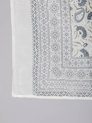 Grey Printed Cotton Kurta Palazzo With Dupatta Set 4